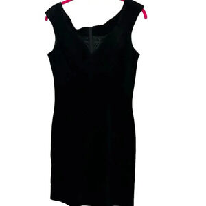 MICHAEL JOSEPH Black Leather Sued A-Line Dress Size 5